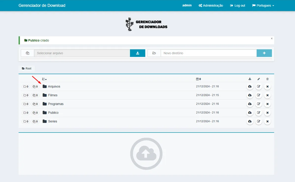 Gerenciador de Arquivos Online | Upload e Download Fácil  Versão v3.7.5