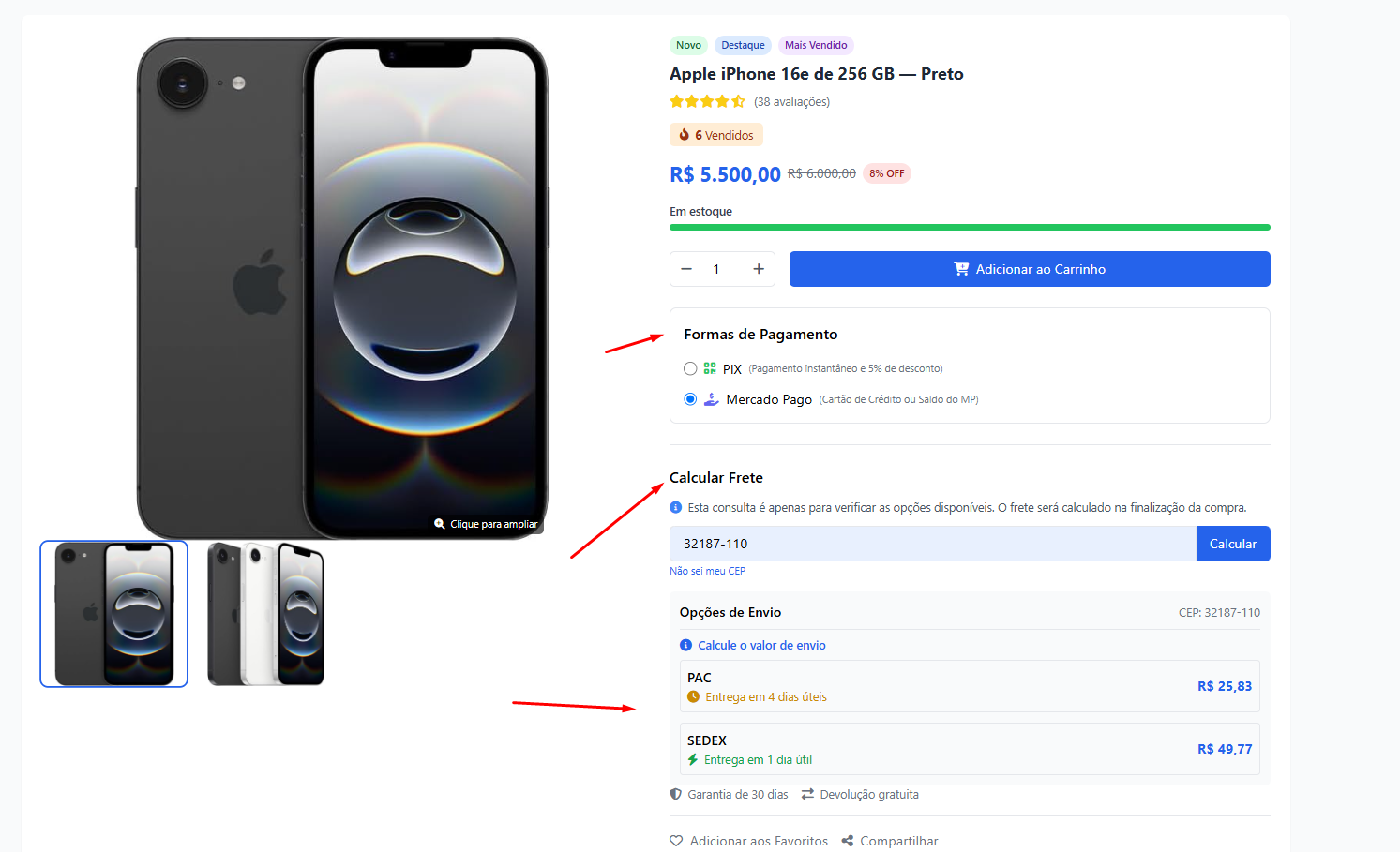 Loja Virtual Profissional - Pedidos com notificação - Correios - Melhor envio